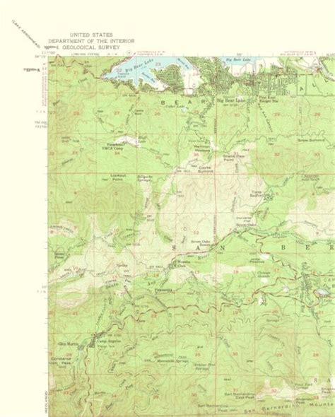 Topo Map San Gorgonio Mountains California Quad Usgs 1963 2300 X