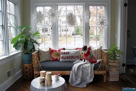 Love This Sunroom Decked Out For Christmas With A Boho Rattan Daybed