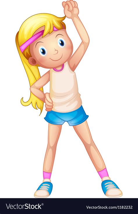 Cartoon Exercising Girl Royalty Free Vector Image
