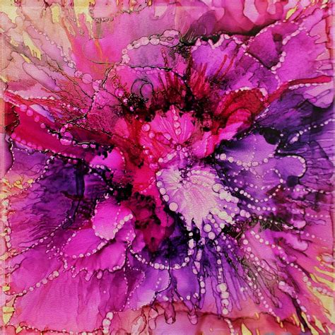 Tropical Flower Abstract Painting By Barbara Chichester