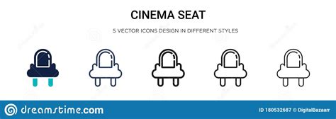 Cinema Seat Icon In Filled Thin Line Outline And Stroke Style Vector