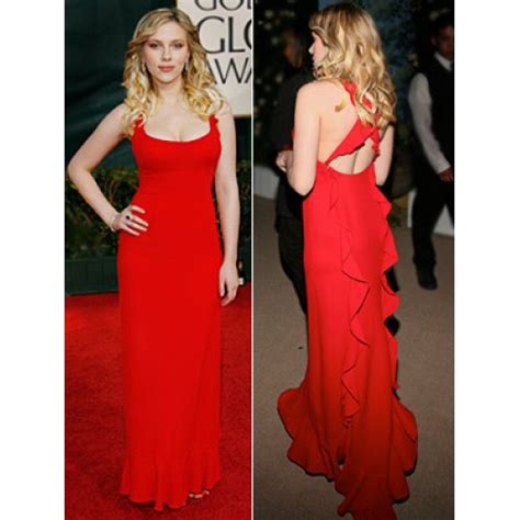 Scarlett Johansson Red Formal Dress At 2006 Golden Globe Awards Red Carpet