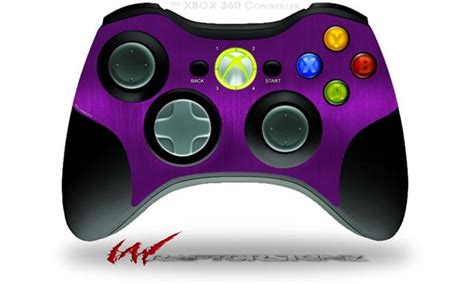 Xbox 360 Wireless Controller Skins Simulated Brushed Metal Purple