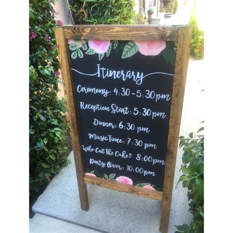 Welcome Wedding Itinerary Schedule Sign Rustic Wedding Chalkboard