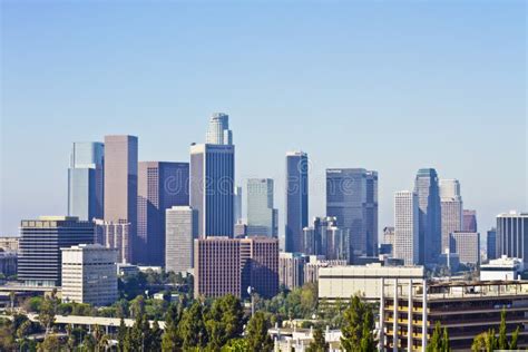 Skyline Of Los Angeles On A Sunny Day Editorial Stock Image Image Of