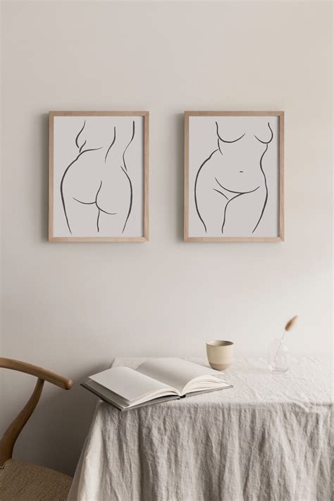 Pair Of Minimalist Female Body Prints Feminist Prints Etsy