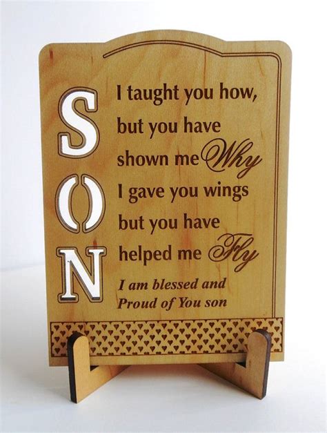 Son Tabletop Plaque Greeting Card Son Love Keepsake Beloved Son Sign
