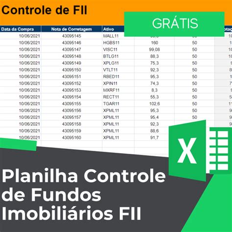 Planilha Controle de Fundos Imobiliários FII Smart Planilhas
