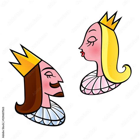 King And Queen Crowned Royal Couple Stock Vector Adobe Stock