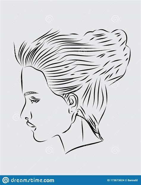 Face Line Drawsad Girl Stock Vector Illustration Of Line