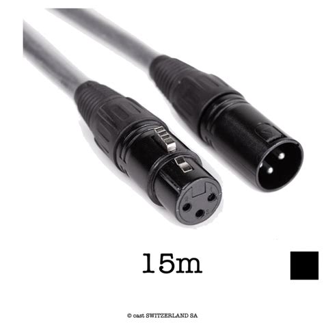 Câble Dmx 110 Ohm Xlr3 Noir 15m