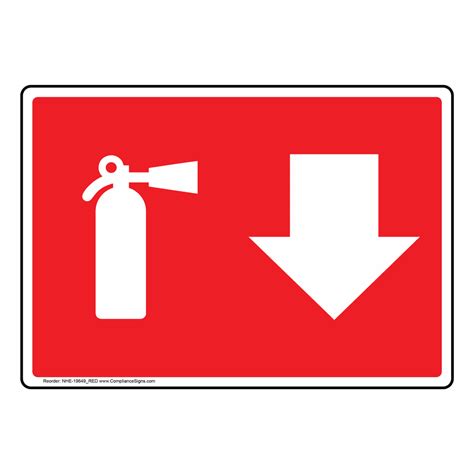 Graphic Only Fire Extinguisher Sign Or Label Red
