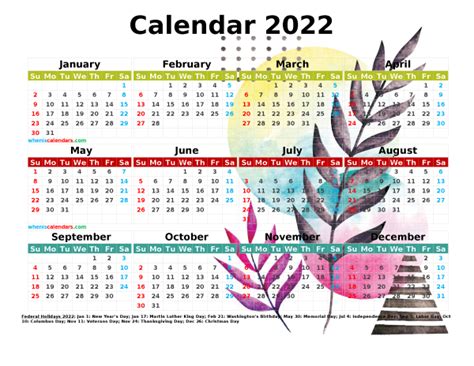 2022 Calendar With Holidays Trinidad Twothtwo