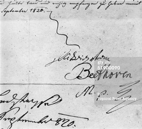 The Signature Of German Composer Ludwig Van Beethoven On A Letter