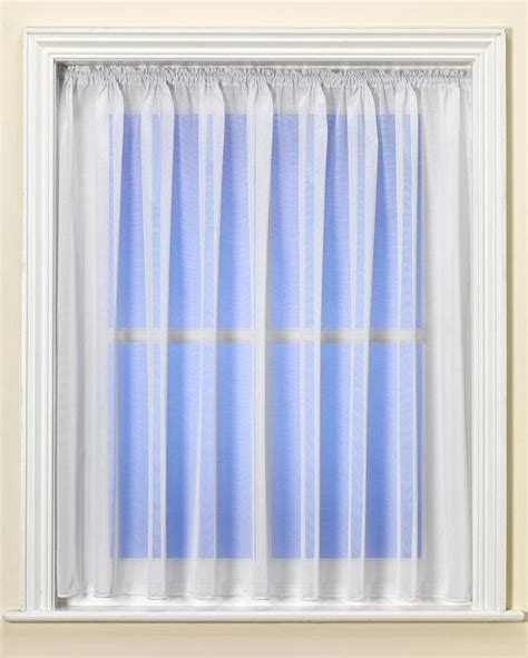 Dunelm Plain White Net Curtain with Lead Weighted Hem SOLD BY THE METRE