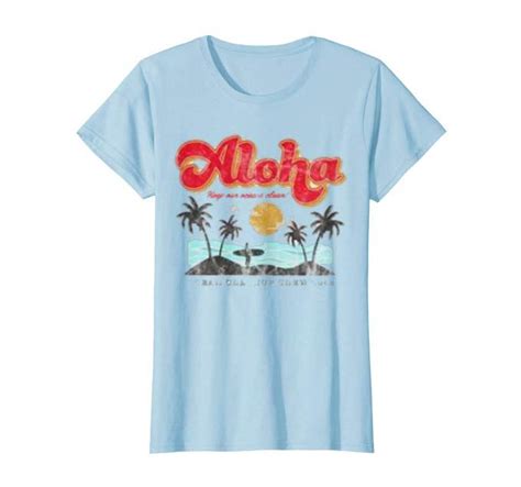 Amazon Com Cute Aloha Hawaii Vintage T Shirt Hawaiian Beach Clothing