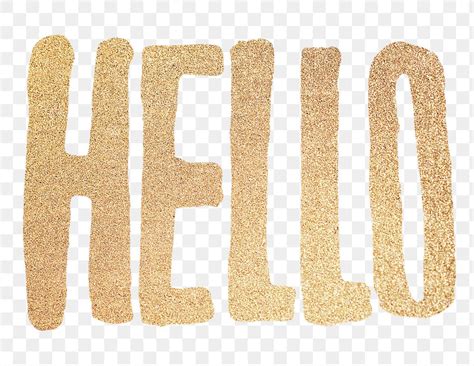 Gold Glitter Hello Png Greeting Free Png Sticker Rawpixel