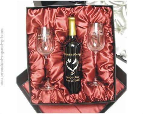Engraved Wine Bottle Wine Glass Gift Sets