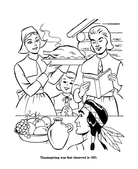 Native American Thanksgiving Coloring Page Coloring Home