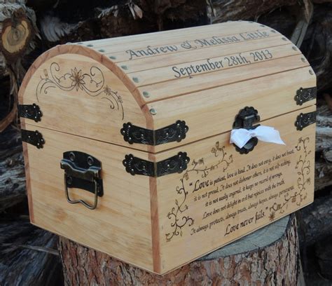 Wedding Time Capsule Memory Keepsake Wedding Card Box Wood Burned