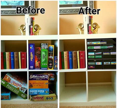 Not only does b oard game storage allow you to organize your collection effortlessly, but it also ensures that your games stay in mint condition even with time. Love this idea for board game storage. So simple. # ...