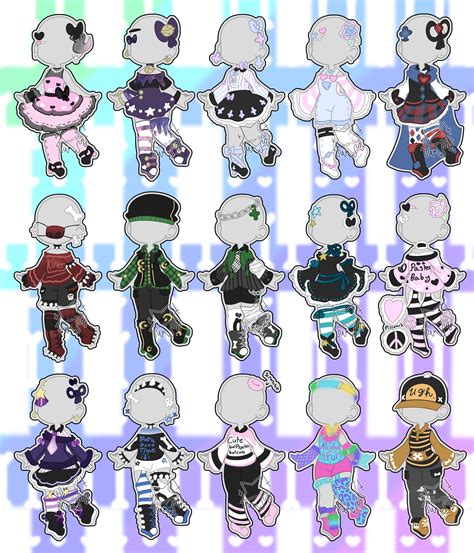 Mixed Outfit Adopts Closed By Horror Star Drawing Anime Clothes