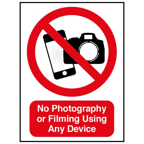No Photography Or Filming Sign Signs Displays Posters J P