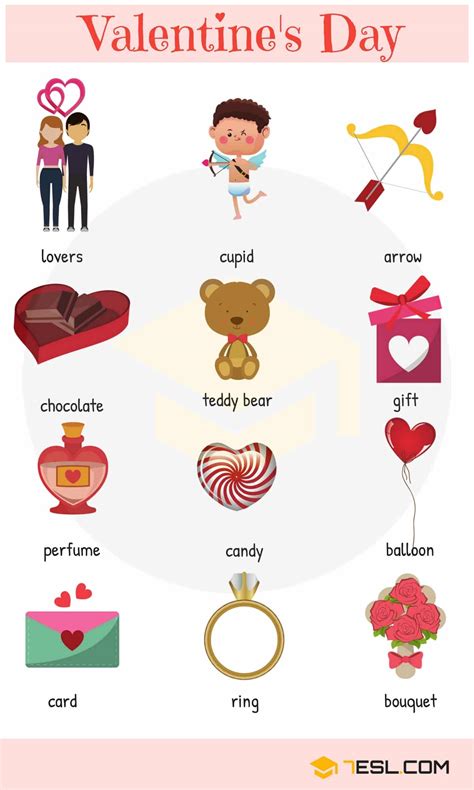 Valentine Words Useful Valentines Day Vocabulary Words • 7esl