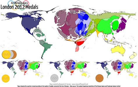Olympic Legacy London 2012 Medal Maps Views Of The Worldviews Of The