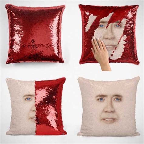 Wiping This Sequin Pillow Will Reveal Nicolas Cage Because