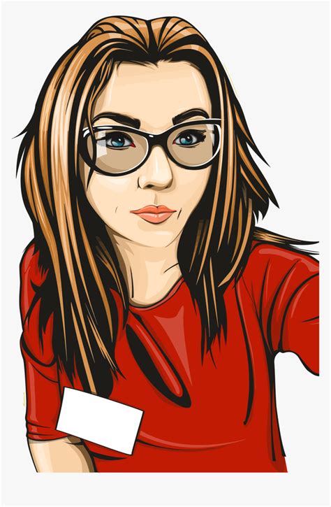 Cartoon Girl Drawing With Glasses