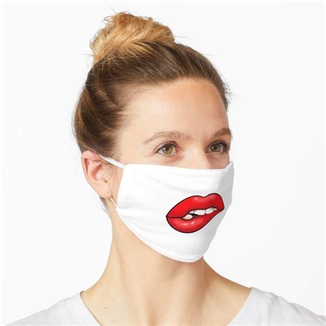 Funny Red Lips Mask Mask By Poloy Fashion Face Mask Funny Face