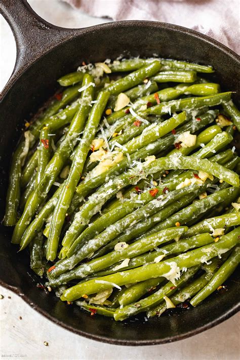 Green Beans Recipe With Garlic And Parmesan Sauteed Green Beans