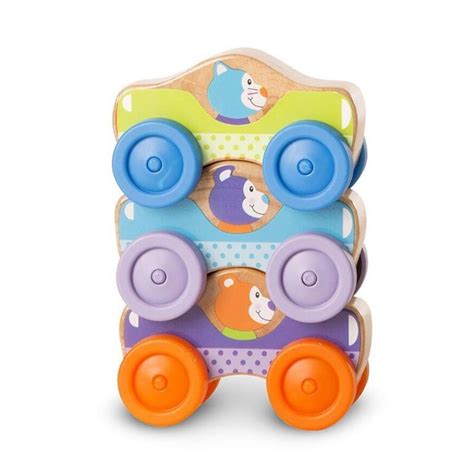 Melissa And Doug First Play Wooden Animal Stacking Cars Melissa And