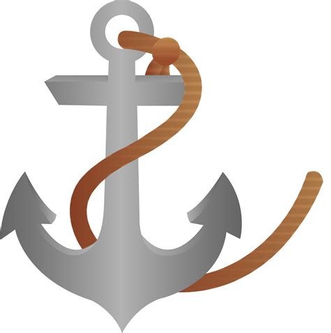 Ship Anchor With Rope Free Clip Art