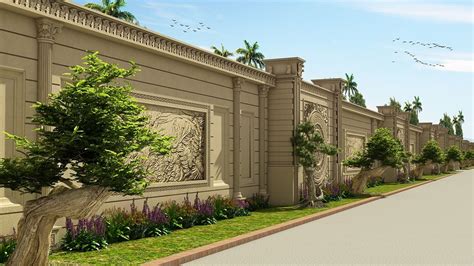 Boundary Wall Design On Behance Boundary Walls Front Wall Design