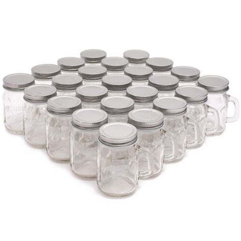 24 Pack Ball Clear Mason Jars 4 Oz With Lids And Handles For Wedding