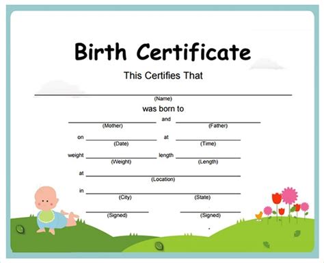 Official Birth Certificate Templates Best Professionally Designed
