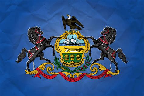 Flag of Pennsylvania with Paper Texture - Download it for free