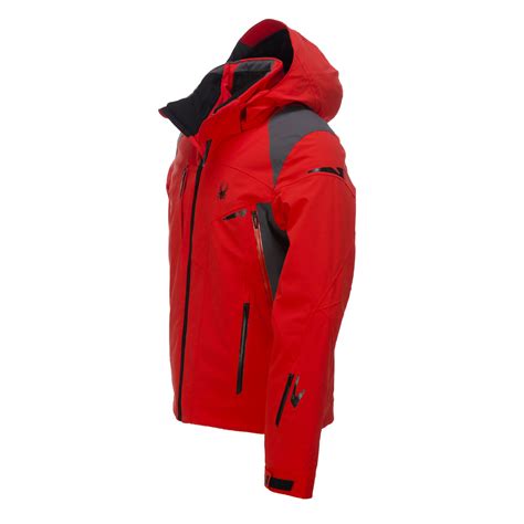 Spyder Bromont Ski Jacket Men Volcano Red Polar Grey Black