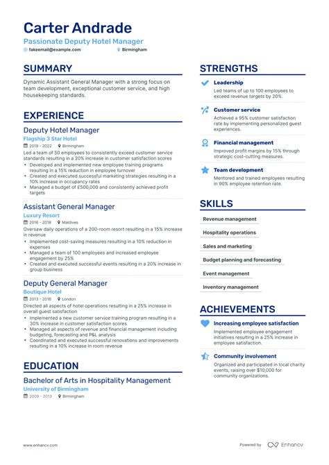 10 Hotel General Manager Resume Examples And Guide For 2023