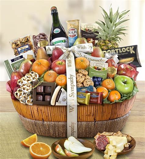 With Sympathy Fruit Sweets Gift Basket