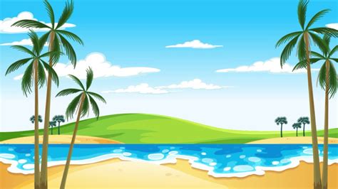 Full Hd Animated Cartoon Beach Scene Background Video Loop Animation