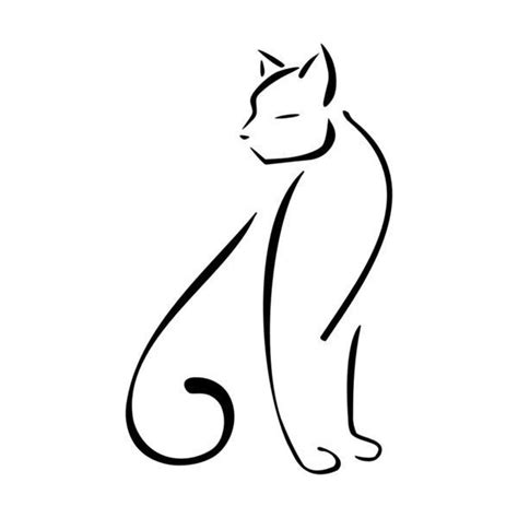Abstract Cat Outline Дизайн кошачьих татуировок Татуировки с кошками
