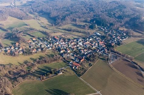 Luftaufnahme Modautal Dorf Ansicht Am Rande Von Feldern Im Ortsteil