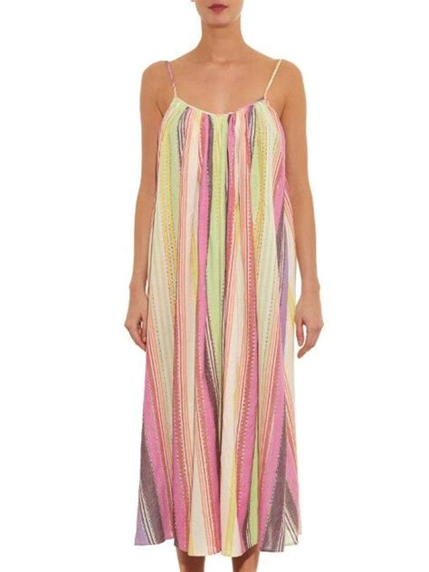 Rainbow Stripe Cotton Dress Mara Hoffman Matchesfashion Com Us Cotton Dresses Matches