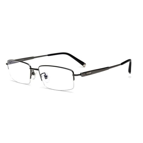 Eyewear Frames Mincl Pure Titanium Half Rimless Business Glasses Frame Eyeglasses Clear Lens