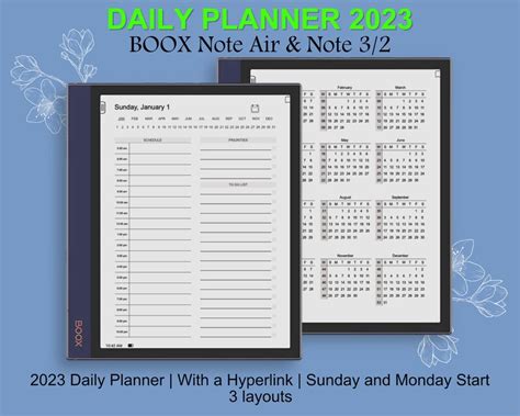 Boox Note Air Templates 2023 Daily Planner Boox Note Air Etsy New Zealand