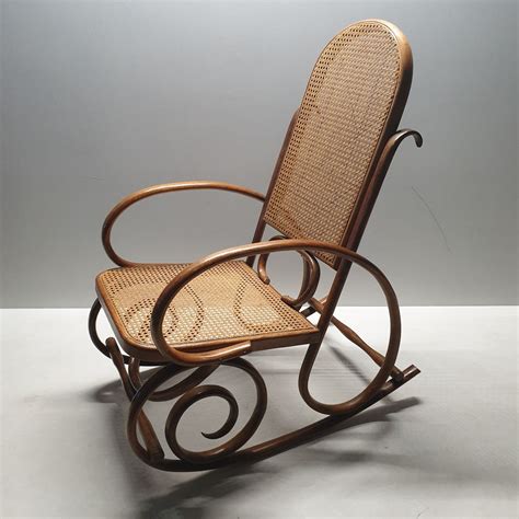 Mid Century Bentwood And Webbing Rocking Chair By Thonet 1930s Design