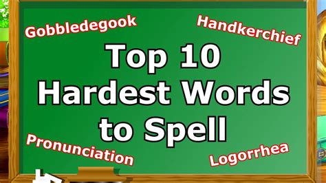 Top 10 Hardest Words To Spell English Spelling Youtube